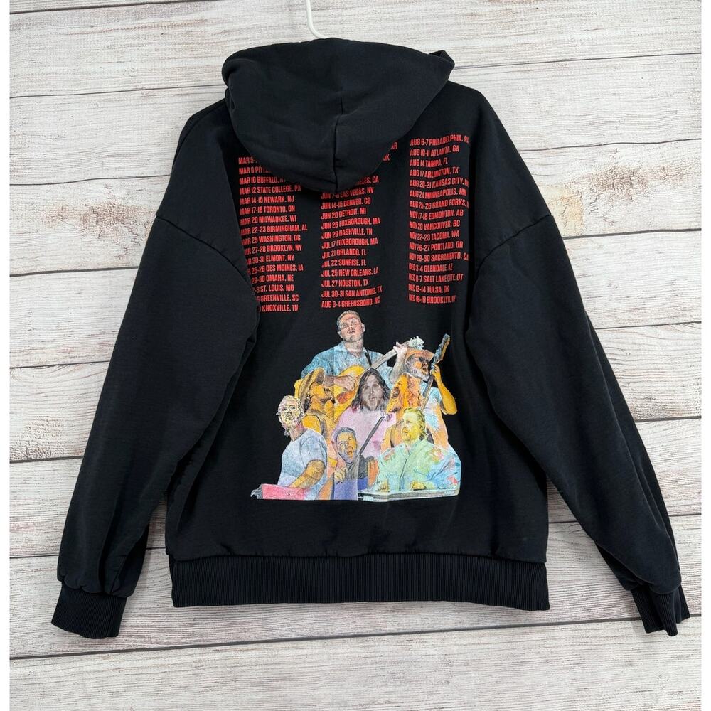 Zach Bryan Quittin Time Tour 2024 Concert Hoodie Sweatshirt Mens Medium Black